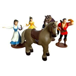 Disney Beauty and the Beast PVC Figure Set Belle Beast Gaston Horse 5 Toys